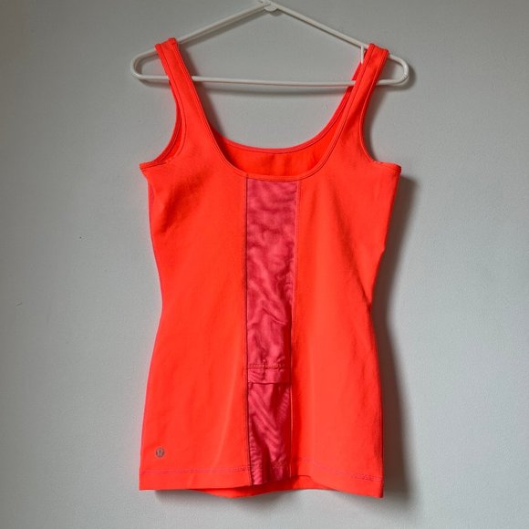 Lululemon Neon Coral Workout Tank Top - Size 2 & 4 - Picture 2 of 3